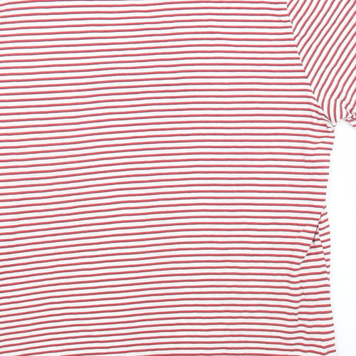 New Look Womens Multicoloured Striped Cotton Basic T-Shirt Size 16 Boat Neck - Ciao Ciao