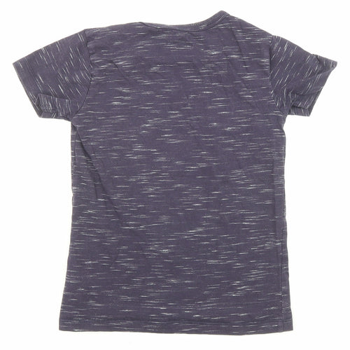 NEXT Boys Purple Cotton Basic T-Shirt Size 5-6 Years Round Neck Pullover