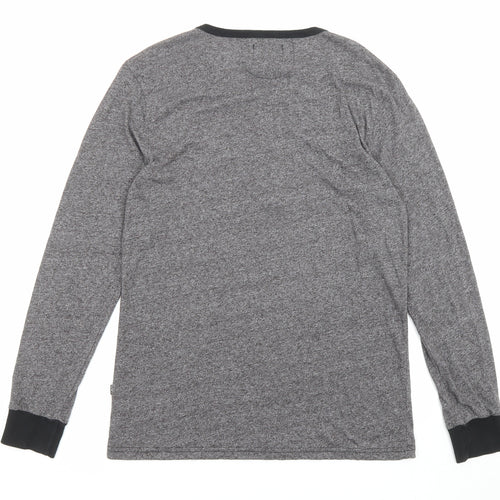 HUF Mens Grey Polyester T-Shirt Size S Crew Neck