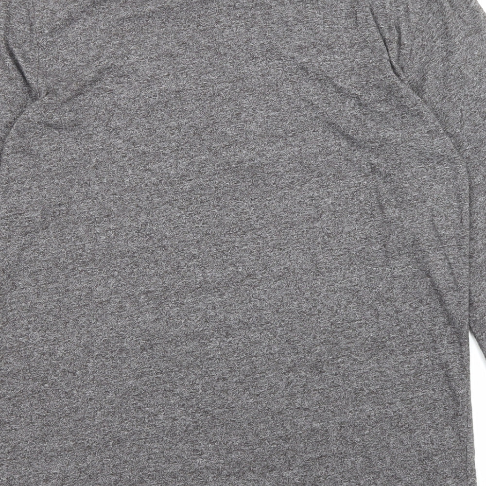 HUF Mens Grey Polyester T-Shirt Size S Crew Neck