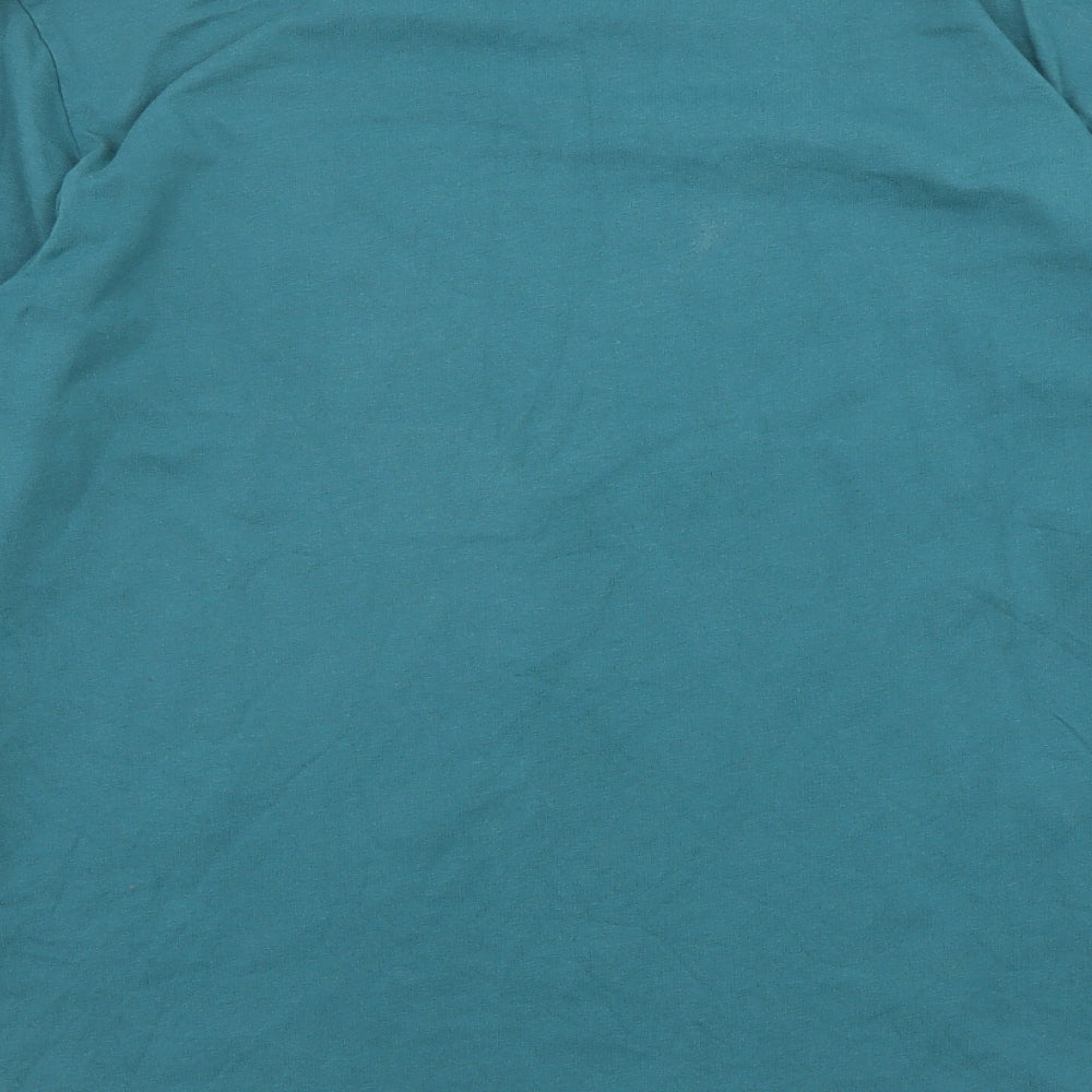 Topman Mens Green Cotton T-Shirt Size S Round Neck