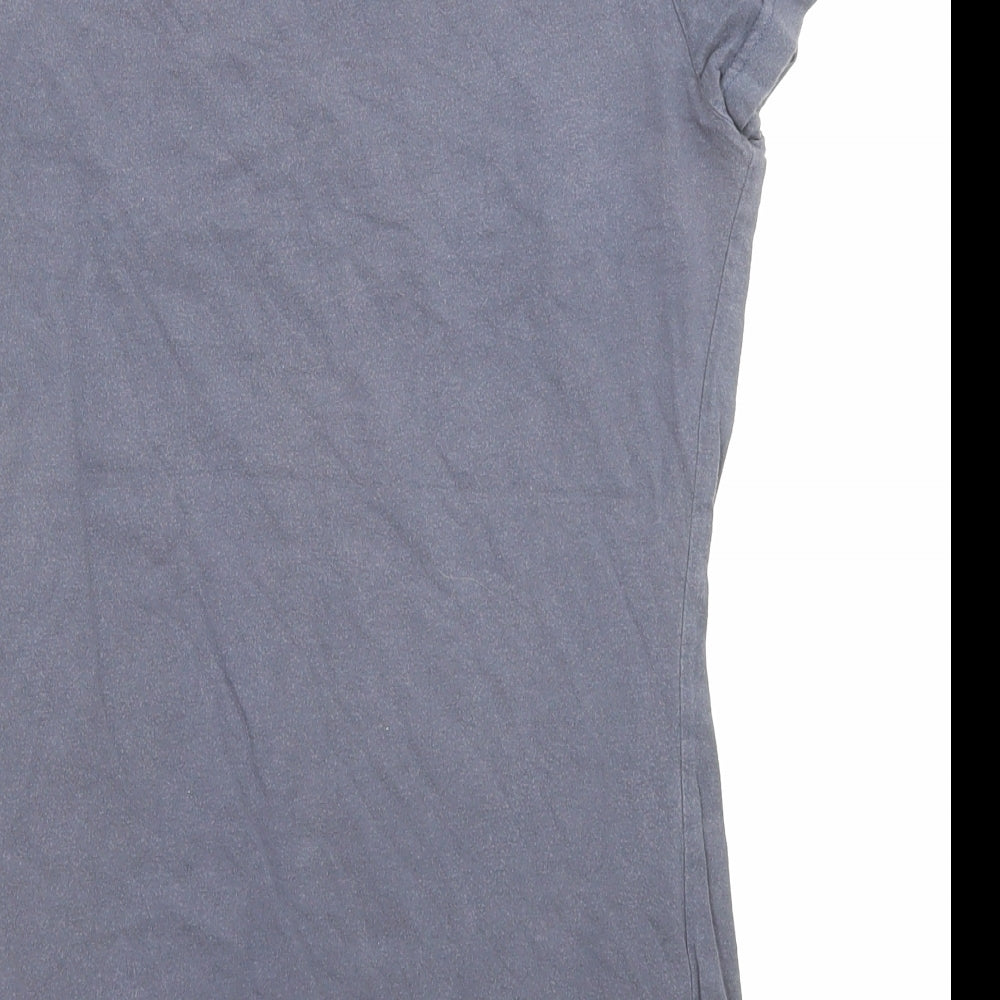 Jack Wills Womens Blue Polyester Basic T-Shirt Size 8 Crew Neck