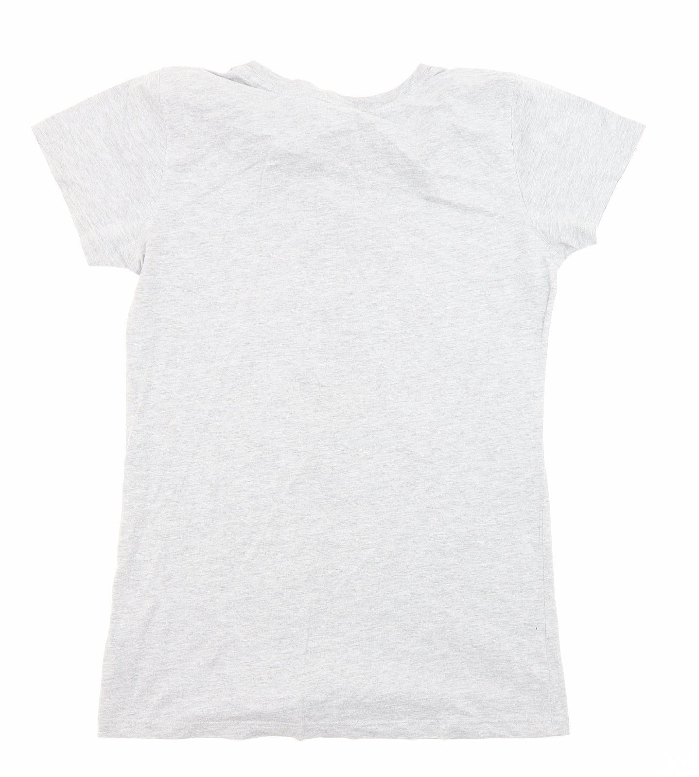 Plain Lazy Womens Grey Cotton Basic T-Shirt Size 16 Round Neck - Work less play more