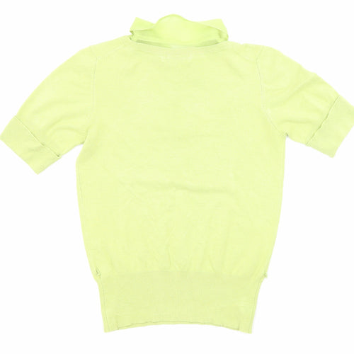 Marks and Spencer Womens Green Collared Polyester Pullover Jumper Size 8