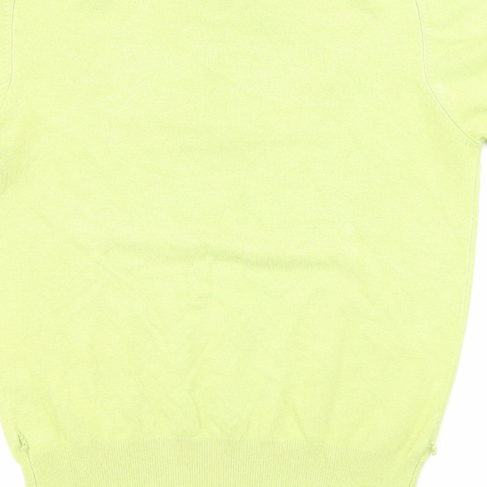 Marks and Spencer Womens Green Collared Polyester Pullover Jumper Size 8