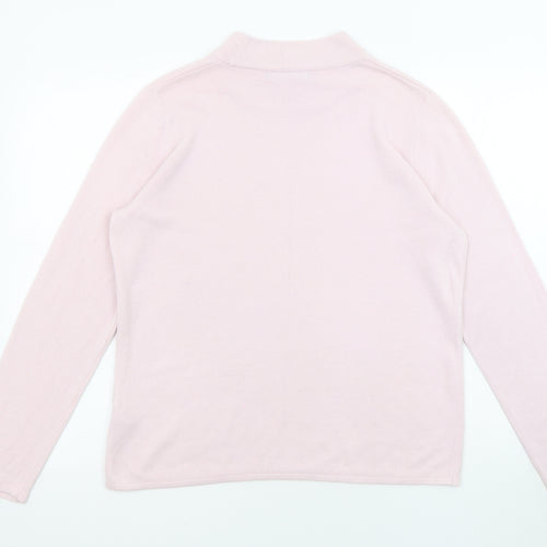 Bonmarché Womens Pink High Neck Acrylic Pullover Jumper Size M