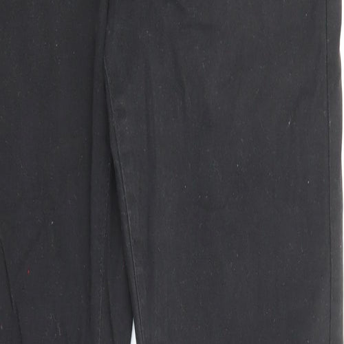 Steel & Jelly Mens Black Cotton Chino Trousers Size 30 in L31 in Regular Zip - Pockets