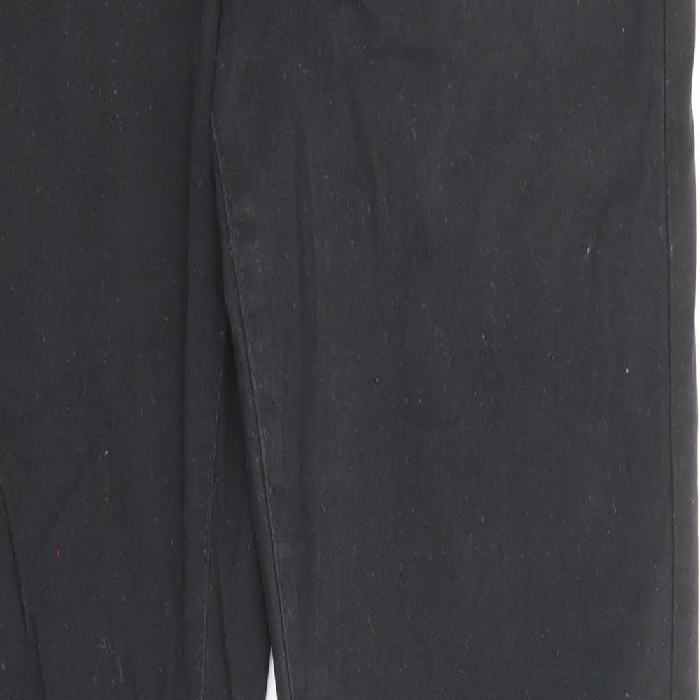 Steel & Jelly Mens Black Cotton Chino Trousers Size 30 in L31 in Regular Zip - Pockets