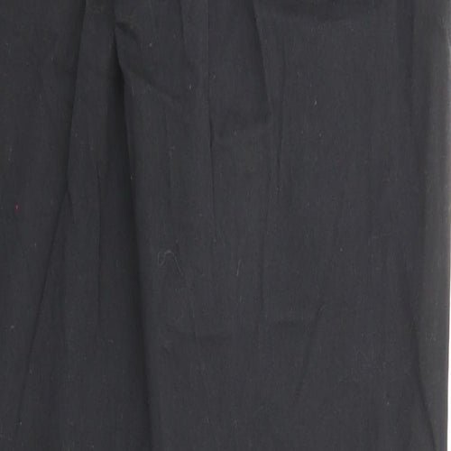Steel & Jelly Mens Black Cotton Chino Trousers Size 30 in L31 in Regular Zip - Pockets