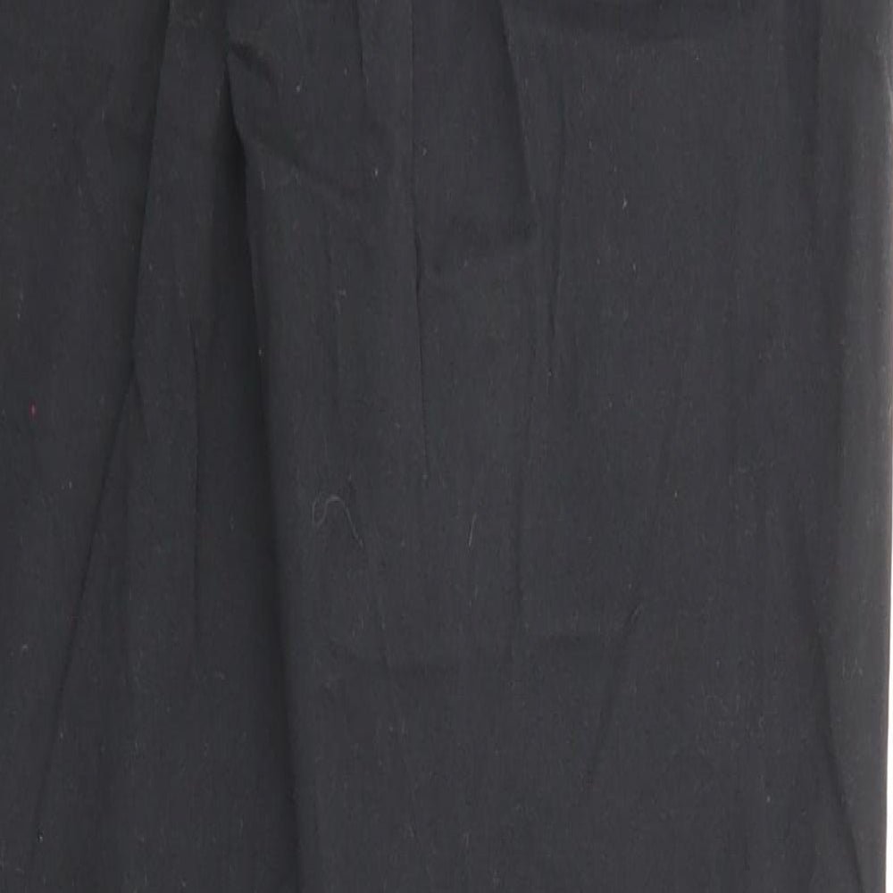Steel & Jelly Mens Black Cotton Chino Trousers Size 30 in L31 in Regular Zip - Pockets