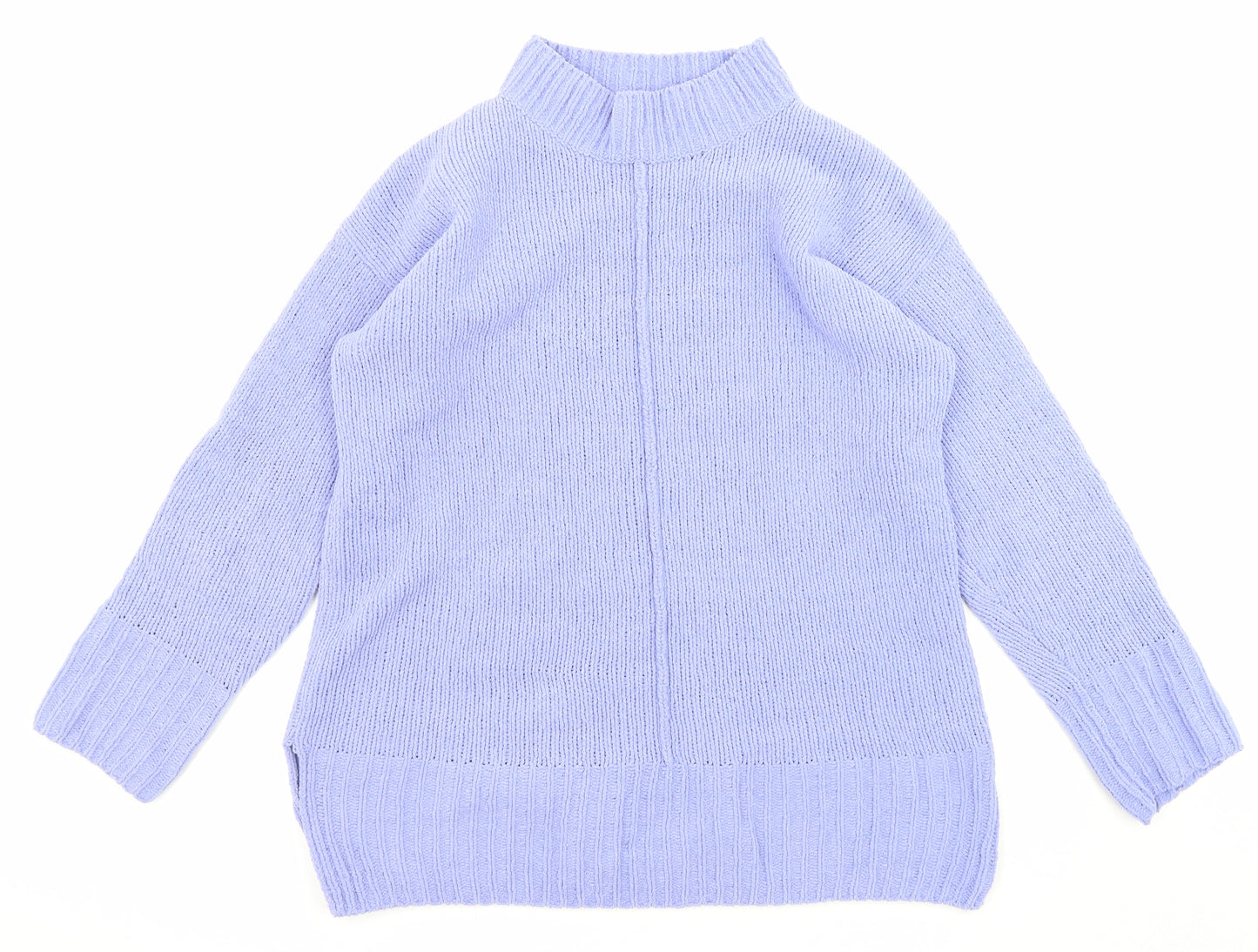 Marks and Spencer Womens Blue High Neck Polyester Pullover Jumper Size M