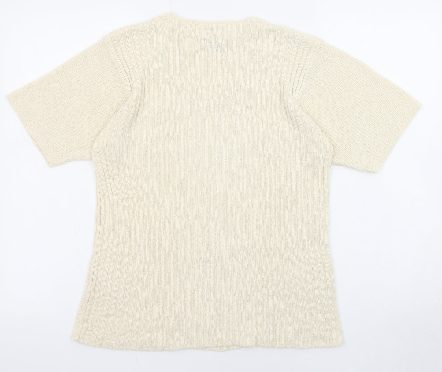 Orvis Womens Beige V-Neck Silk Pullover Jumper Size S