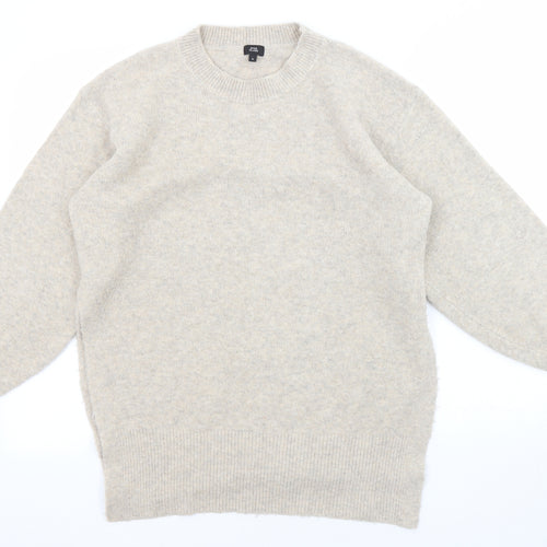 River Island Womens Beige High Neck Acrylic Pullover Jumper Size S
