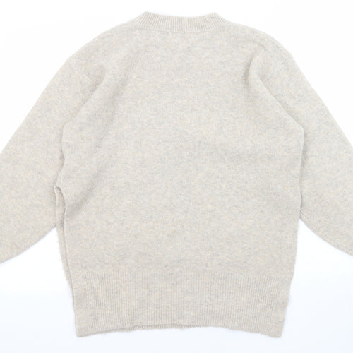 River Island Womens Beige High Neck Acrylic Pullover Jumper Size S