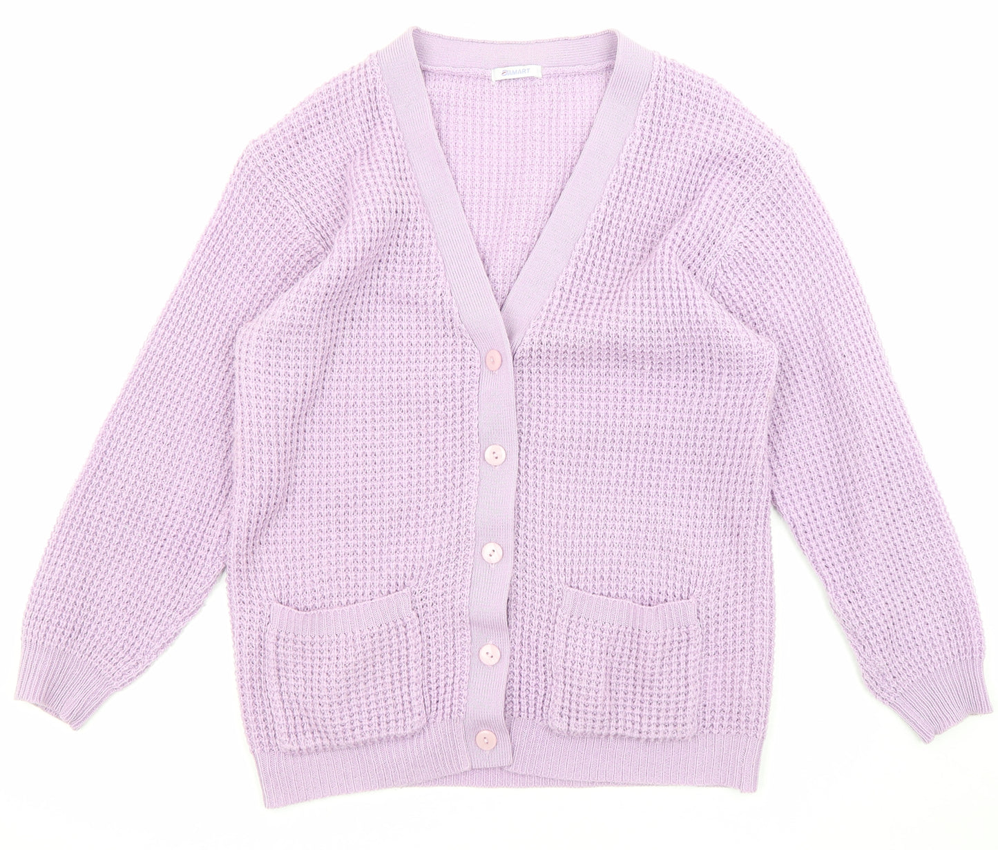 Damart Womens Purple V-Neck Acrylic Cardigan Jumper Size 14 - Size 14-16