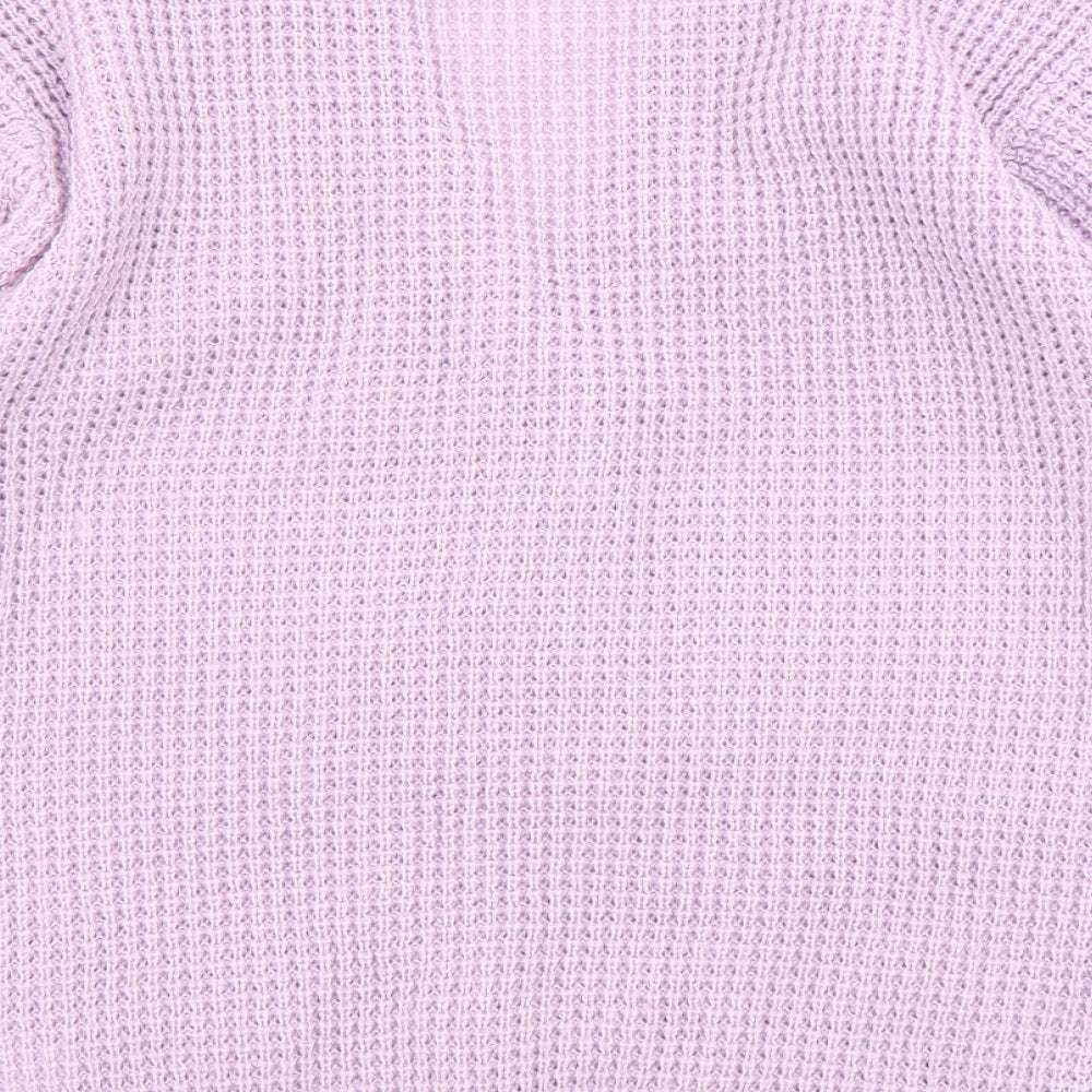 Damart Womens Purple V-Neck Acrylic Cardigan Jumper Size 14 - Size 14-16