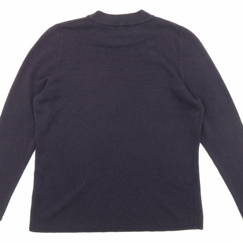 Bonmarché Womens Blue High Neck Acrylic Pullover Jumper Size 16
