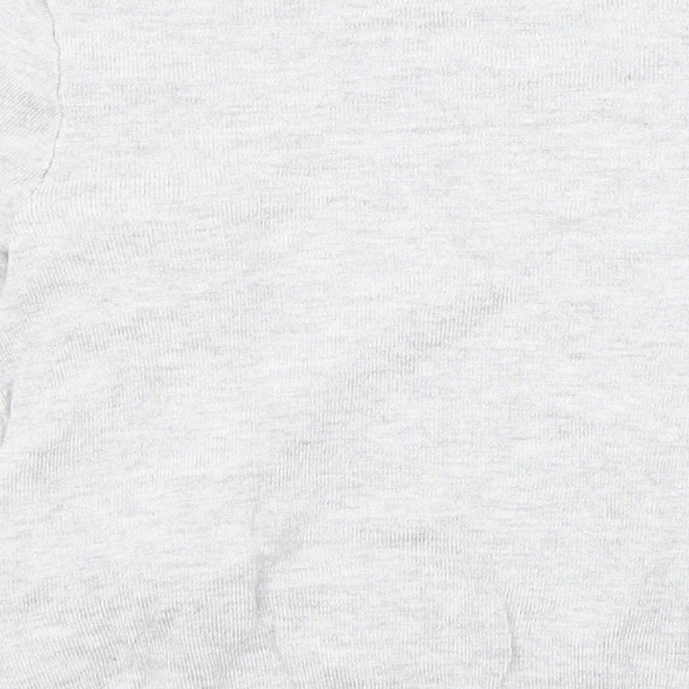 H&M Girls Grey Round Neck Vinyl Pullover Jumper Size 2 Years Pullover - Ruffle details