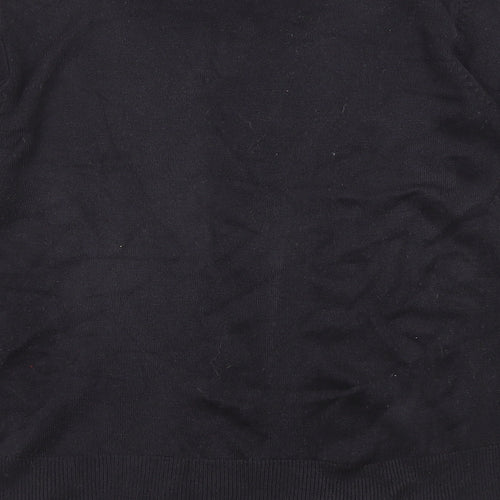 South Womens Black Scoop Neck Acrylic Pullover Jumper Size 12