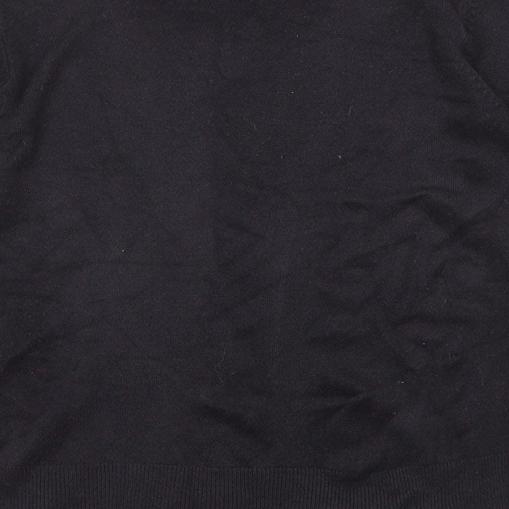 South Womens Black Scoop Neck Acrylic Pullover Jumper Size 12