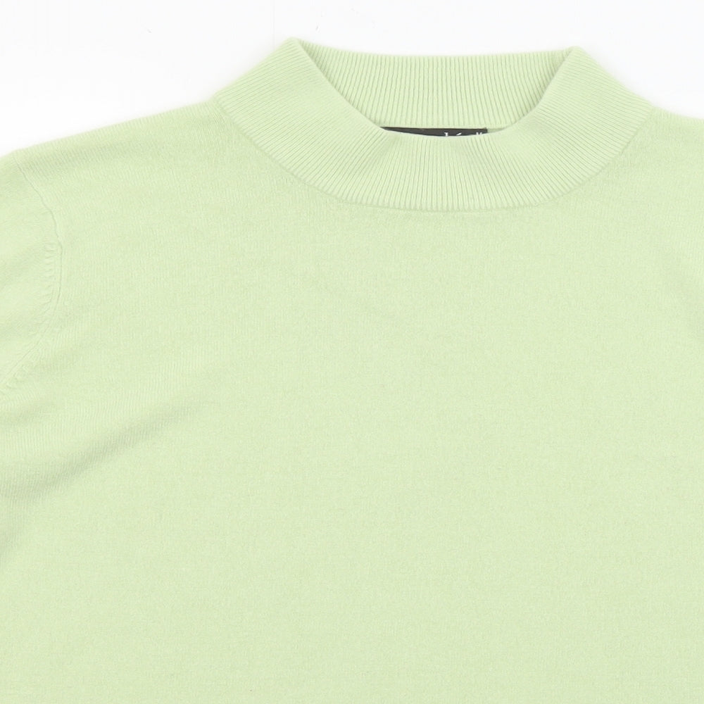Bonmarché Womens Green High Neck Acrylic Pullover Jumper Size M