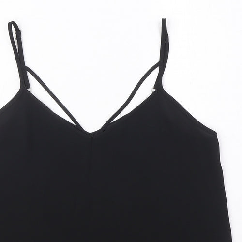 River Island Womens Black Polyester Camisole Tank Size 8 V-Neck