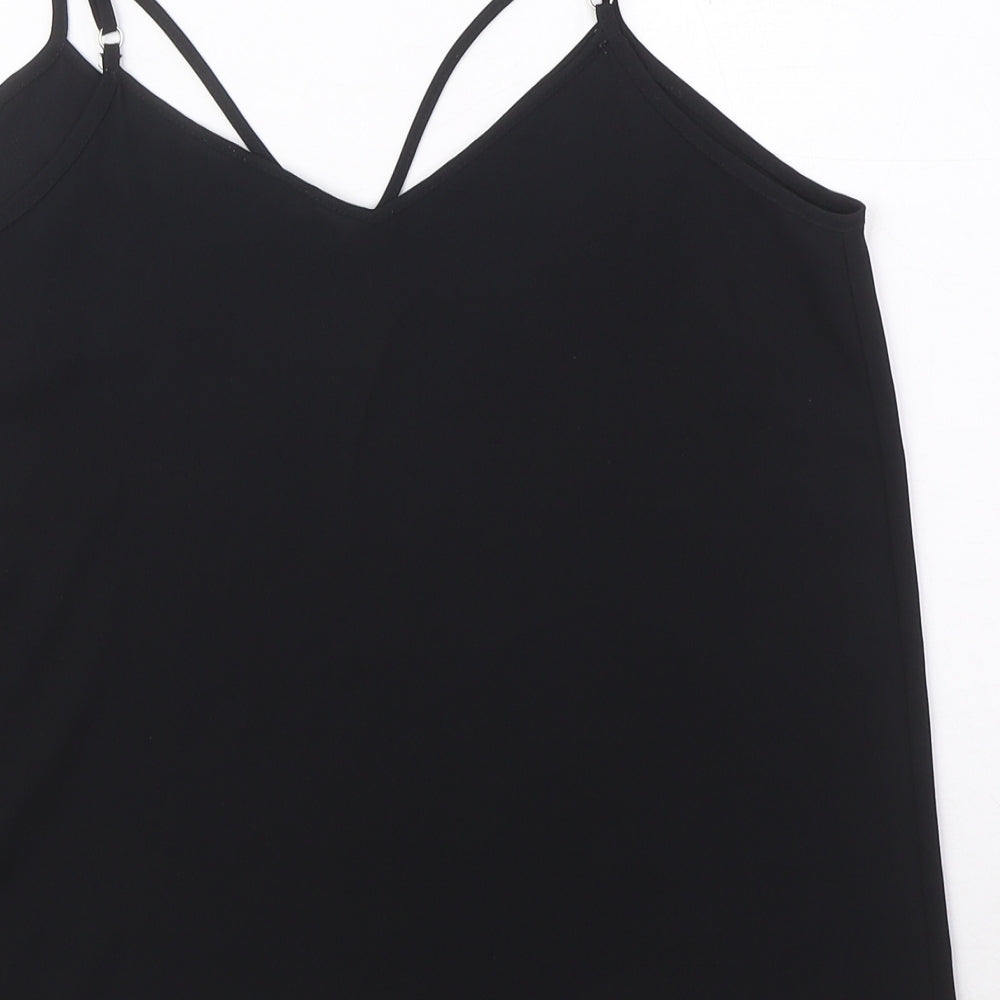 River Island Womens Black Polyester Camisole Tank Size 8 V-Neck