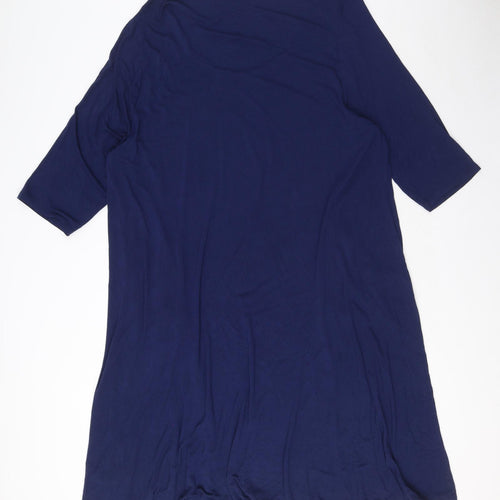 Yours Womens Blue Viscose A-Line Size 26 Scoop Neck Pullover - Size 26-28, Pockets