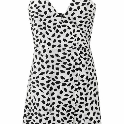 Missguided Womens White Geometric Polyester Wrap Dress Size 10 V-Neck Tie