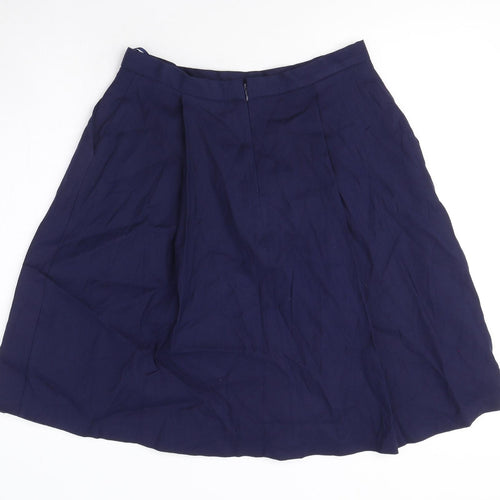 Precis Womens Blue Viscose Flare Skirt Size 12 Zip