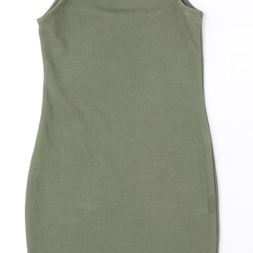 I SAW IT FIRST Womens Green Polyester Mini Size 4 Round Neck Pullover - Ribbed