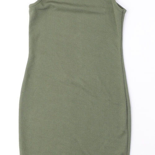 I SAW IT FIRST Womens Green Polyester Mini Size 4 Round Neck Pullover - Ribbed