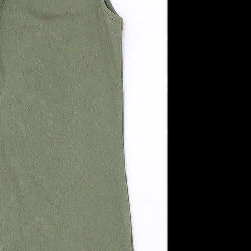 I SAW IT FIRST Womens Green Polyester Mini Size 4 Round Neck Pullover - Ribbed