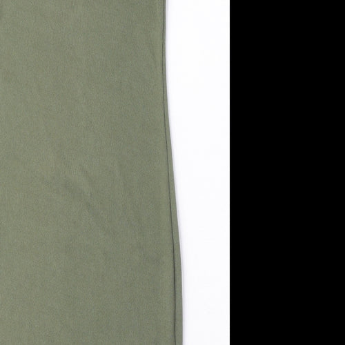 I SAW IT FIRST Womens Green Polyester Mini Size 4 Round Neck Pullover - Ribbed