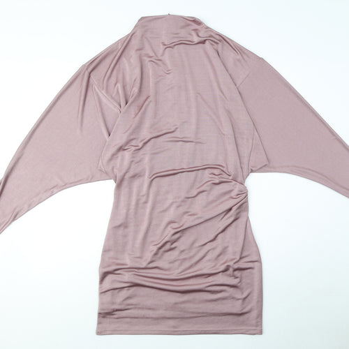 Zara Womens Purple Polyester Mini Size M Mock Neck Zip