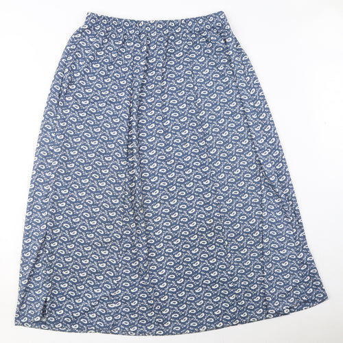 Edmee Collection Womens Blue Floral Polyester A-Line Skirt Size 14 - Size 14-16