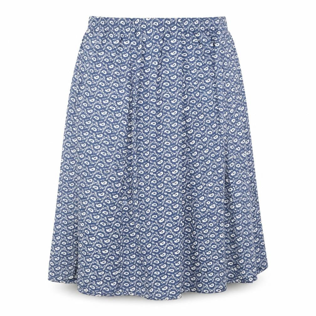 Edmee Collection Womens Blue Floral Polyester A-Line Skirt Size 14 - Size 14-16