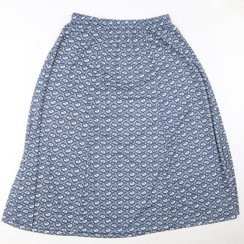 Edmee Collection Womens Blue Floral Polyester A-Line Skirt Size 14 - Size 14-16