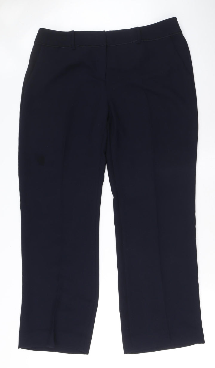 PLANET Womens Blue Polyester Dress Pants Trousers Size 14 L29 in Regular Zip