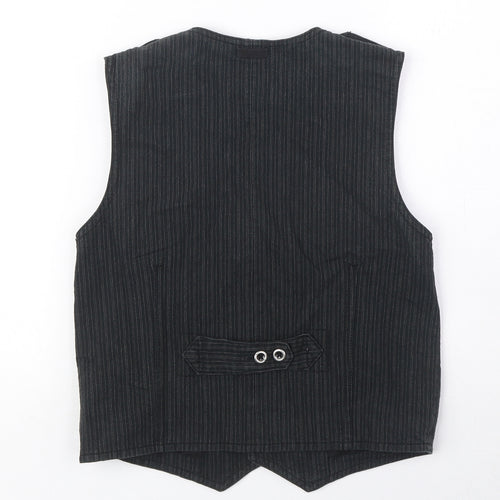 NEXT Boys Black Pinstripe Jacket Waistcoat Size 9 Years Button - Pocket Detail