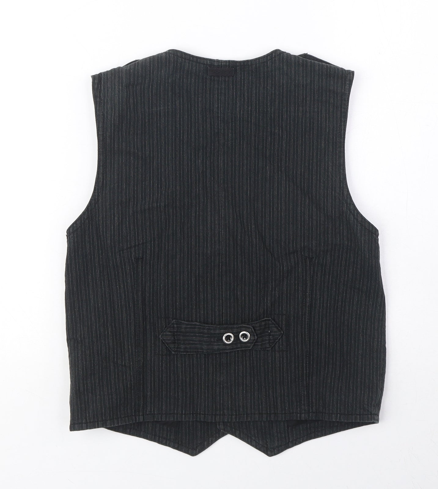 NEXT Boys Black Pinstripe Jacket Waistcoat Size 9 Years Button - Pocket Detail