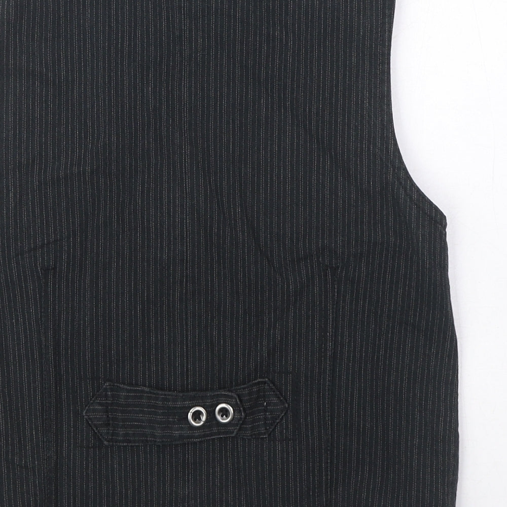 NEXT Boys Black Pinstripe Jacket Waistcoat Size 9 Years Button - Pocket Detail