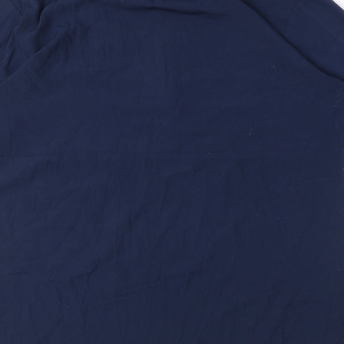 French Connection Womens Blue Polyester Shirt Dress Size 10 Collared Pullover