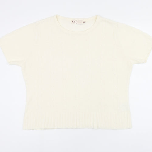 EWM Womens Beige Round Neck Acrylic Pullover Jumper Size 18 - Size 18-20