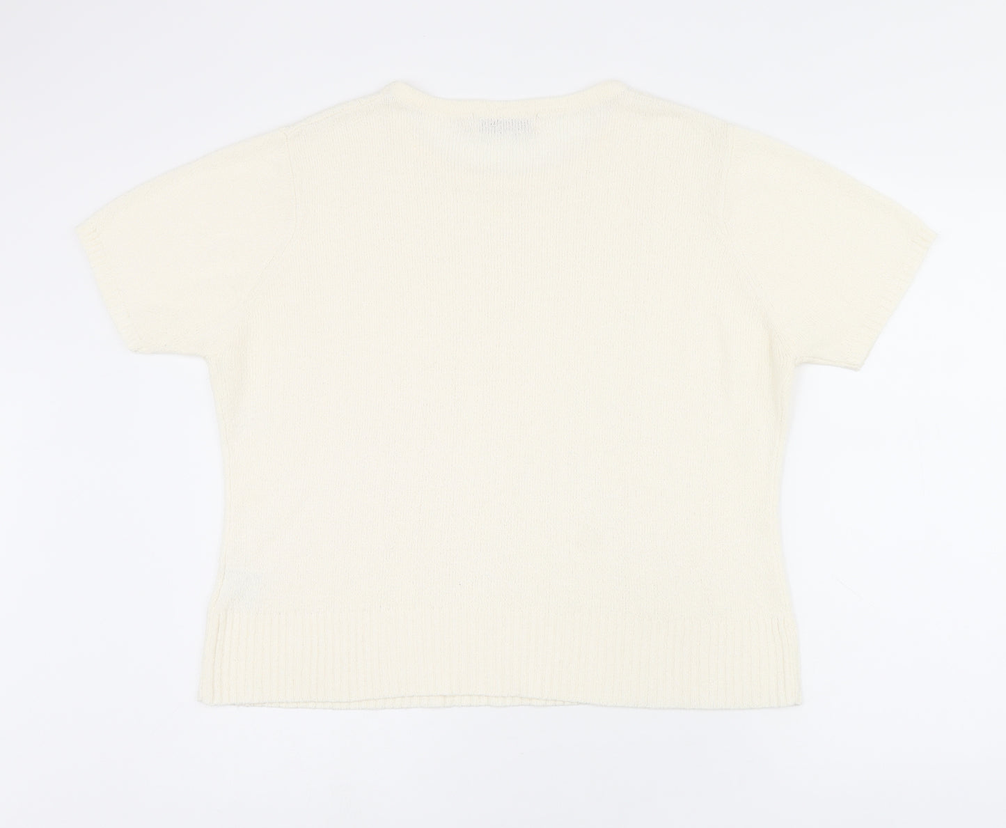 EWM Womens Beige Round Neck Acrylic Pullover Jumper Size 18 - Size 18-20