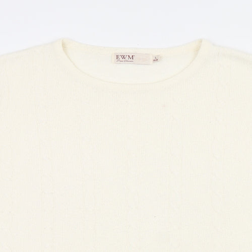 EWM Womens Beige Round Neck Acrylic Pullover Jumper Size 18 - Size 18-20