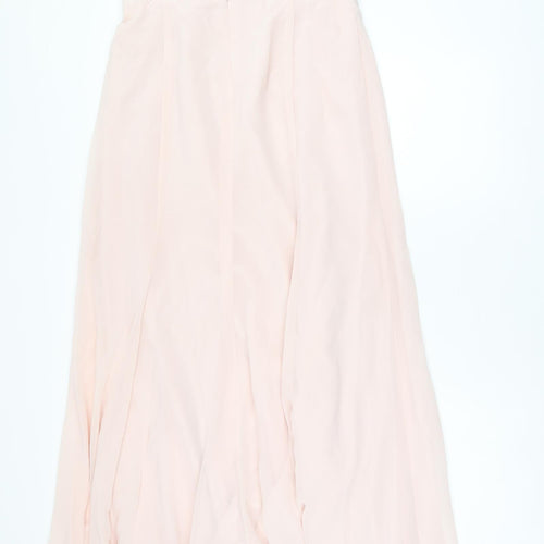 Vivian Diamond Womens Pink Polyester Maxi Size 14 Boat Neck Zip - Blush