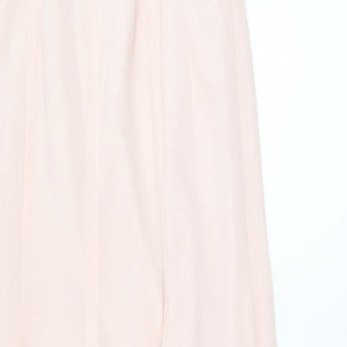 Vivian Diamond Womens Pink Polyester Maxi Size 14 Boat Neck Zip - Blush