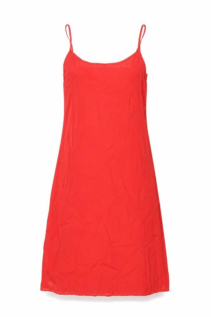 Marks and Spencer Womens Red Cotton Tank Dress Size 6 Scoop Neck Pullover