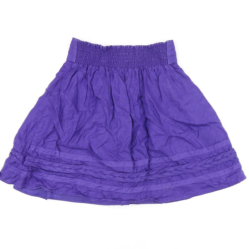 Marks and Spencer Womens Purple Linen A-Line Skirt Size 10